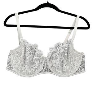 Victorias Secret Dream Angels Grey Lace Sequins Underwire‎ Adjustable Bra 38D